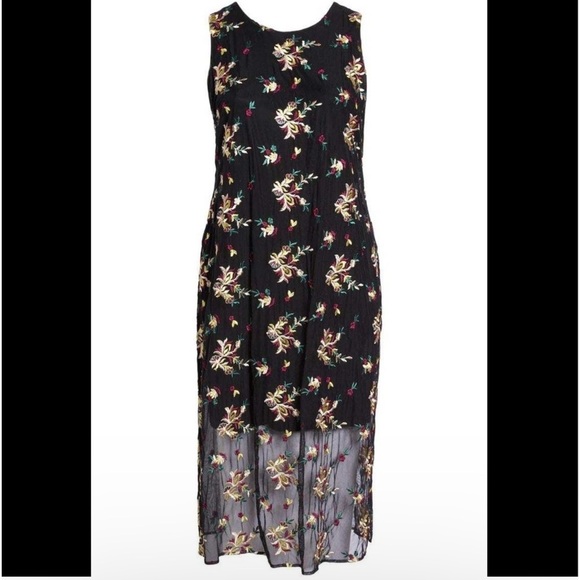 Vince Camuto Large Sleeveless Maxi Embroidered Floral Dress Spring Tropical - Picture 15 of 16